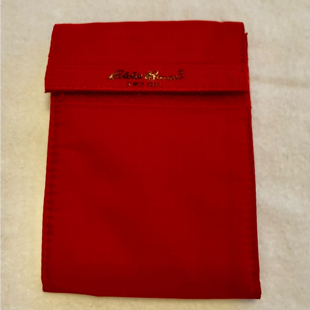 Eddie Bauer Red Nylon Trifold Wallet ID Window